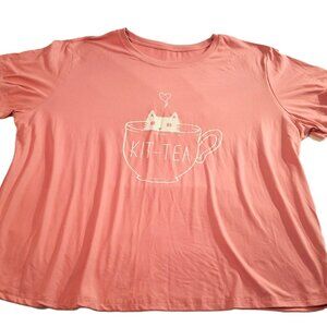 Pink Kit-Tea Graphic Tee